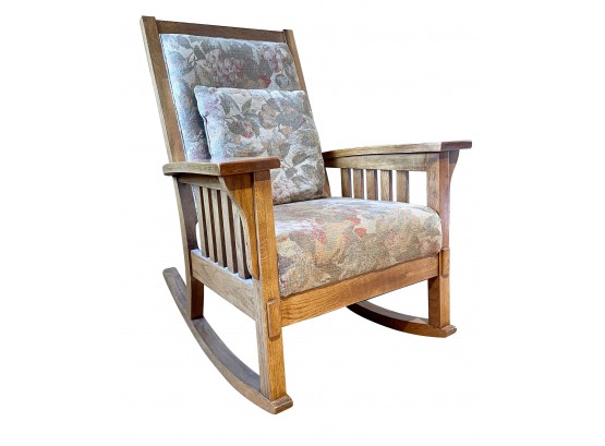 Padded Oak Rocker Chair