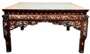 Stunning Mother Of Pearl Inlay Coffee Table With Glass Top