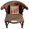 Antique Carved Chair With Dragon Motif, As Is