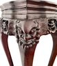 Ornately Carved Table With Marble Top Inlay