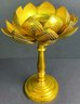 Amazing Vintage Brass Lotus Candlestick