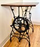 Vintage Sewing Machine Table Bottom With Wood Top