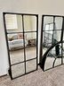 Large Mirrors With Metal Windowpane Trim