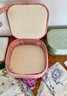Large Collectino Of Vintage Handkerchiefs & Quilted Satin Boxes