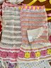 2 Gorgeous Hand Crocheted Aprons And Many Doilies