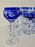 Assorted Cut To Clear Cobalt Glasses