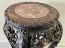 Ornately Carved Stone Top Table/plant Stand