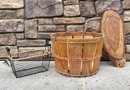 Baskets And Wood Slab