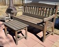 Outdoor Wooden Bench And Table