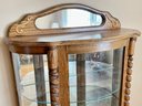 Antique Curved Glass Curio Cabinet With Accent Light