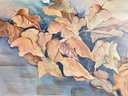 Large Signed Water Color Painting 'Fall Leaves'
