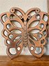 Fun Vintage Butterfly Trivet And Tiled Cheese Tray
