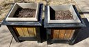 2 Wood Planters With Soil