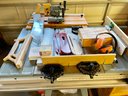 Delta 10' Professional Table Saw With All Sorts Of Accessories, Side Table, And Blades, All On Wheels