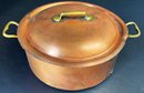 2 Large Copper Cooking Pots With Lids