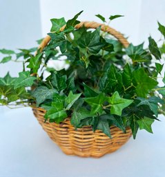 Large Basket With Fake Ivy