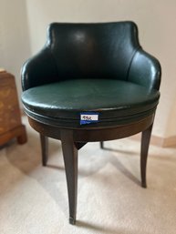 Adorable Antique Swivel Leather Stool Early 20th C. (ball Bearings)