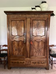 Magnificent French Walnut 19 C. Antique Armoire