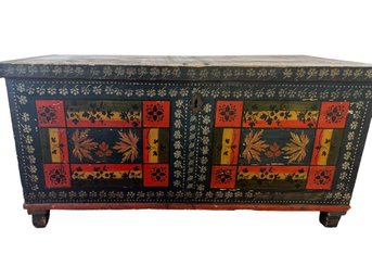 Antique Hand-Painted 19 C. Swedish Blanket Chest