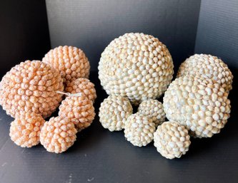 A Lot Of Beautiful Decorative Balls Made Of Shells- 14