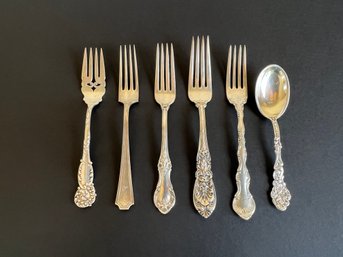 Lot Of 6: 5 Sterling Forks And 1 Tablespoon