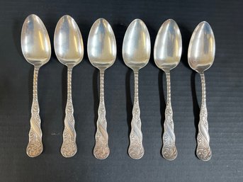 Lot Of 6 Large Rodgers & Bros. Silver Plated Spoons