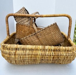 Lot Of Antique Very Valuable Split Oak Woven Baskets