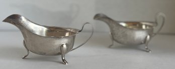 Two Solid Silver Cream Bowls With Handles