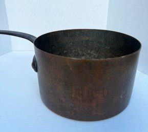 Antique Huge Copper Pot With Handel