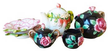 Berry Dishes, Tea Pots With Lids,  Sugar And Cream