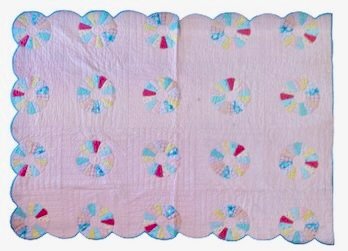 Large Flower Patterned Quilt, Large Vintage Wool Blanket