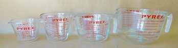 4 Glass Pyrex Measuring Pitchers