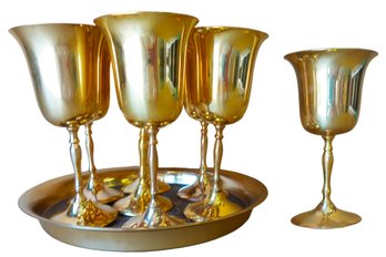 Serving Tray And Wine Goblets