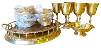 Gold Bowls, Serving Trays, Wine Gobletes