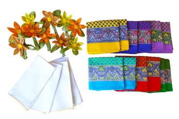 Dining Napkins And Flower Napkin Rings