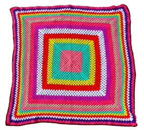 Multi-colored Crocheted Throw Blanket