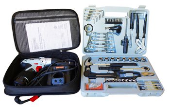 52 Piece Fix-it Tool Kit With Case,  12 Volt Craftman Cordless Drill With Case (tested, Works)