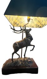 Elk Lamp W/ Black Shade