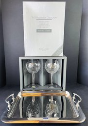 Waterford Marquis Serving Tray & Waterford Millennium Crystal Toasting Goblets