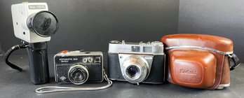 Vintage Camera Lot Including Nizo 136XL Super 8, Agfamatic 300 Sensor & Kodak Retinette 1A