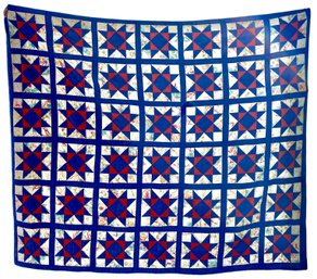 Handmade Vintage Blue Star Quilt