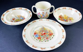 1936 Royal Doulton China Bunnykins Mug, Plate & 2 Bowls