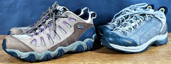 2 Pairs Of Women's Oboz Trail Hiking Shoes, Size 9-9.5