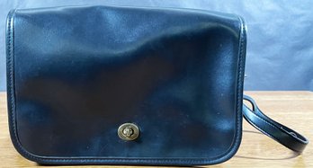 Vintage Black  Leather Flap Purse