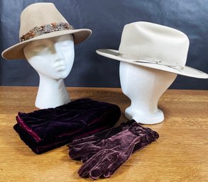 Timelessly Elegant Women's Vintage Hats, Scarf & Gloves Including Stetson & Makins