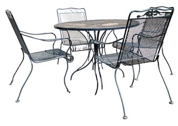 #1  Wrought-Iron Patio Set With Table And 4 Chairs