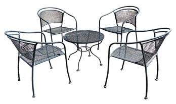 #2 Wrought-Iron 4 Chair Patio Set With Small Table