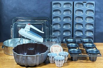 Bakeware Including Pyrex, Madeleine Baking Molds, GE Electric Mixer & More!