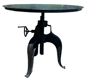 Industrial Modern Crank Adjustable Bistro Table