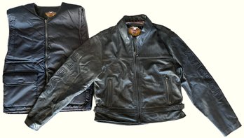 Harley Davidson Women's Leather Jacket & Harley Davidson Liner Vest